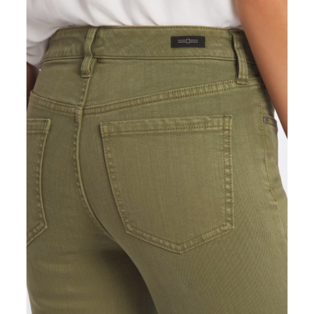 NWT Liverpool 12/31 Hannah Wide Hem Flare Olive Green Jeans Stretchy Bootcut - Picture 4 of 9